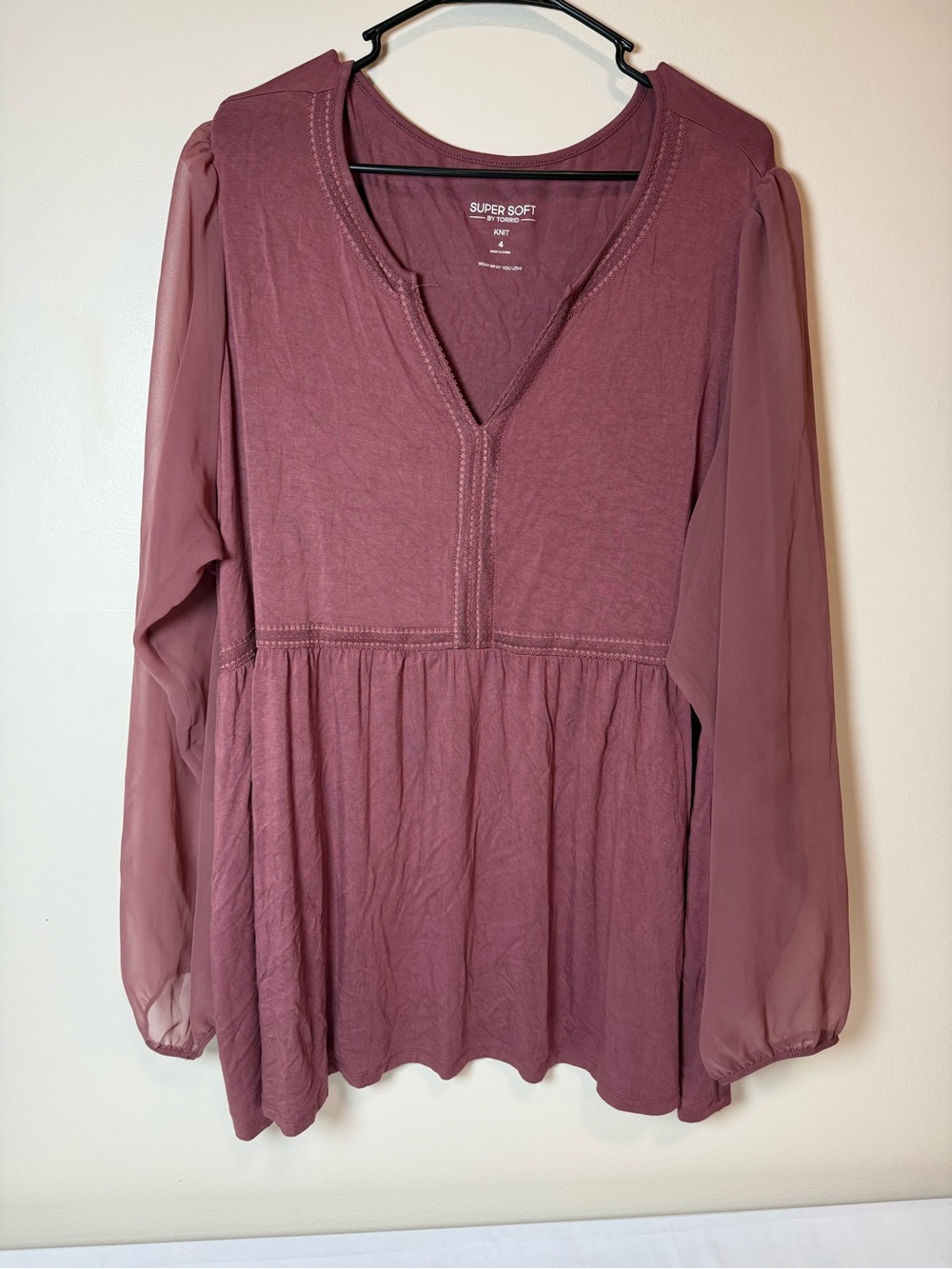 torrid Dusty Rose Long Sleeve Blouse